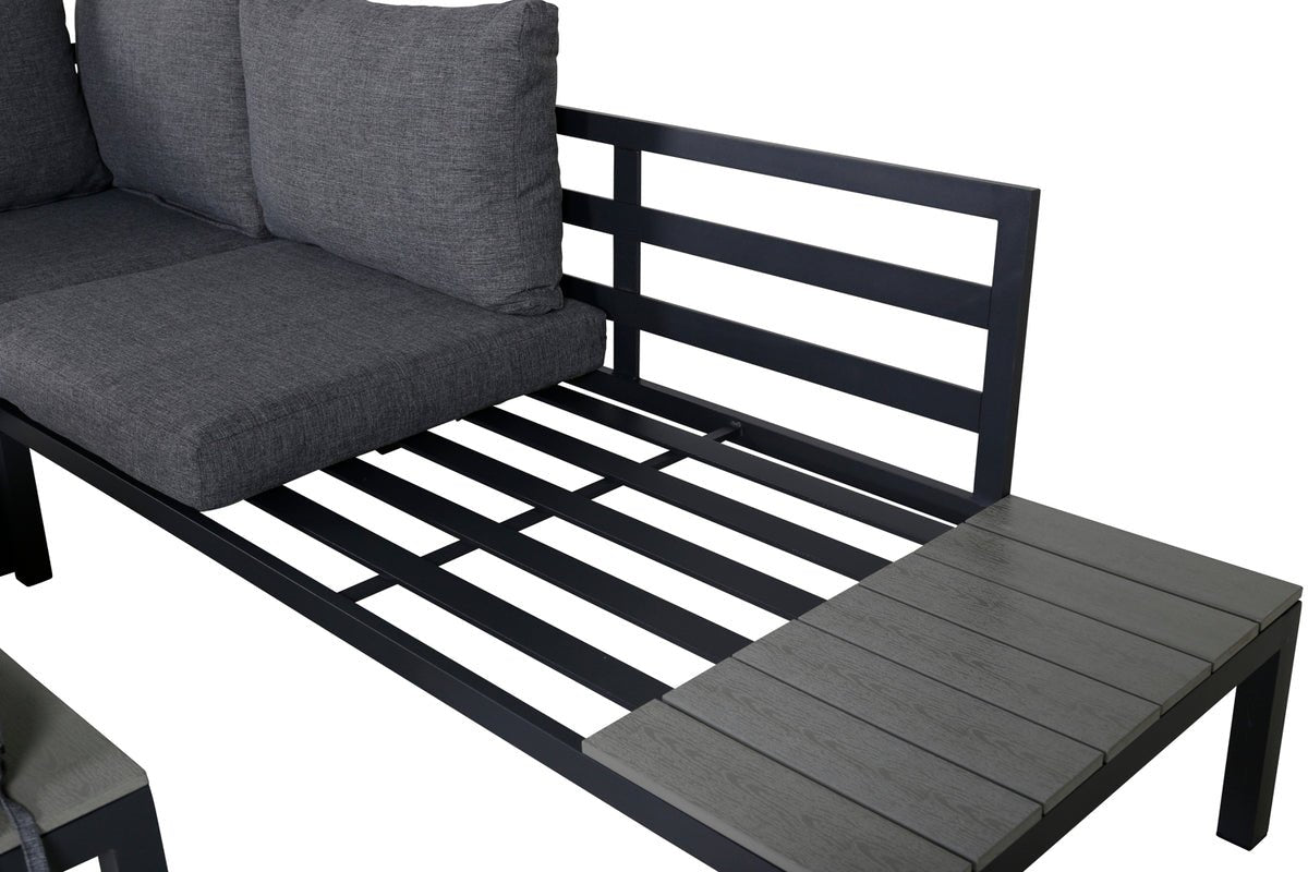 Havemøbelsæt Anker – med hjørnesofa og bord, vejrbestandigt