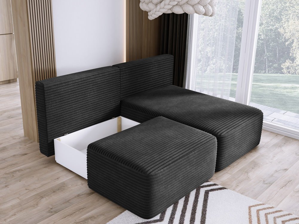 Designer Sofa Tilia Cordfløjl med sovefunktion og opbevaringsplads