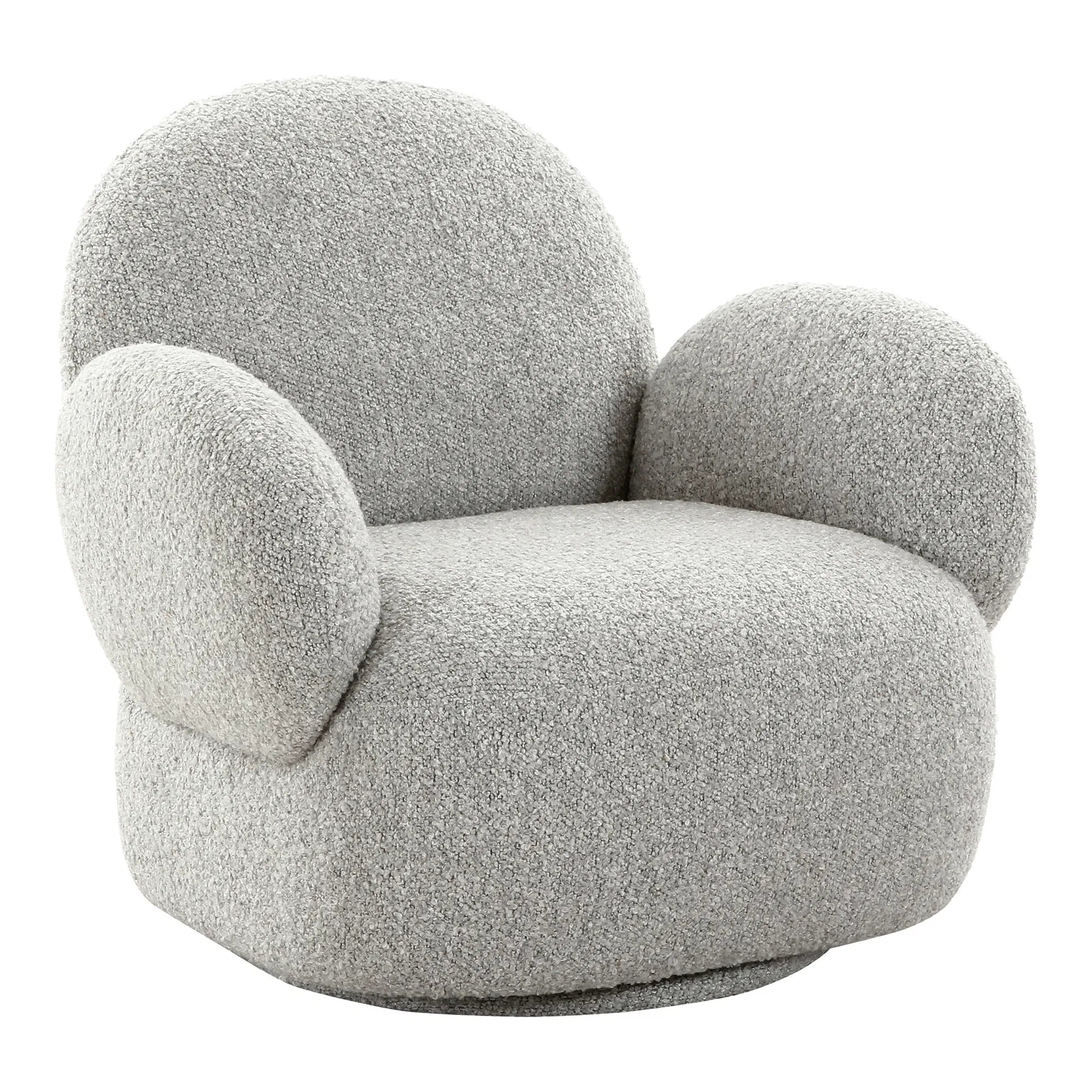 Designer sofa-lænestol Fermo med drejefunktion i Grå Bouclé