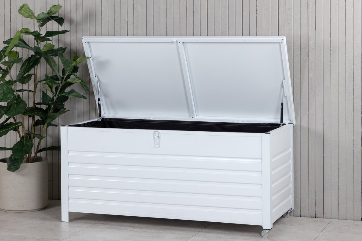 Havemøbel pude kasse Erika - af hvidt aluminium