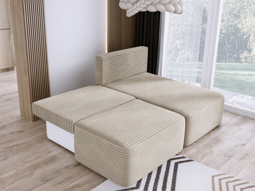 Designer Sofa Tilia Cordfløjl med sovefunktion og opbevaringsplads