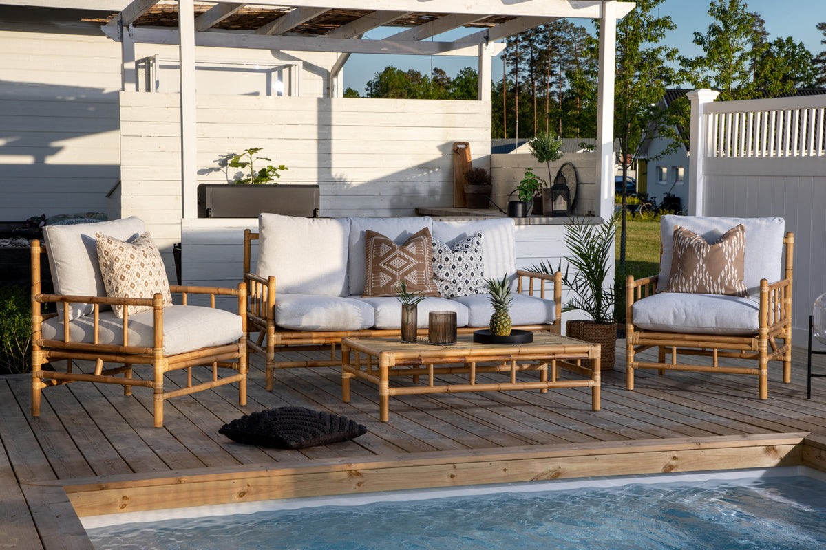 Have sofabord Cypern - Fremstillet af rattan og bambus i natur-look