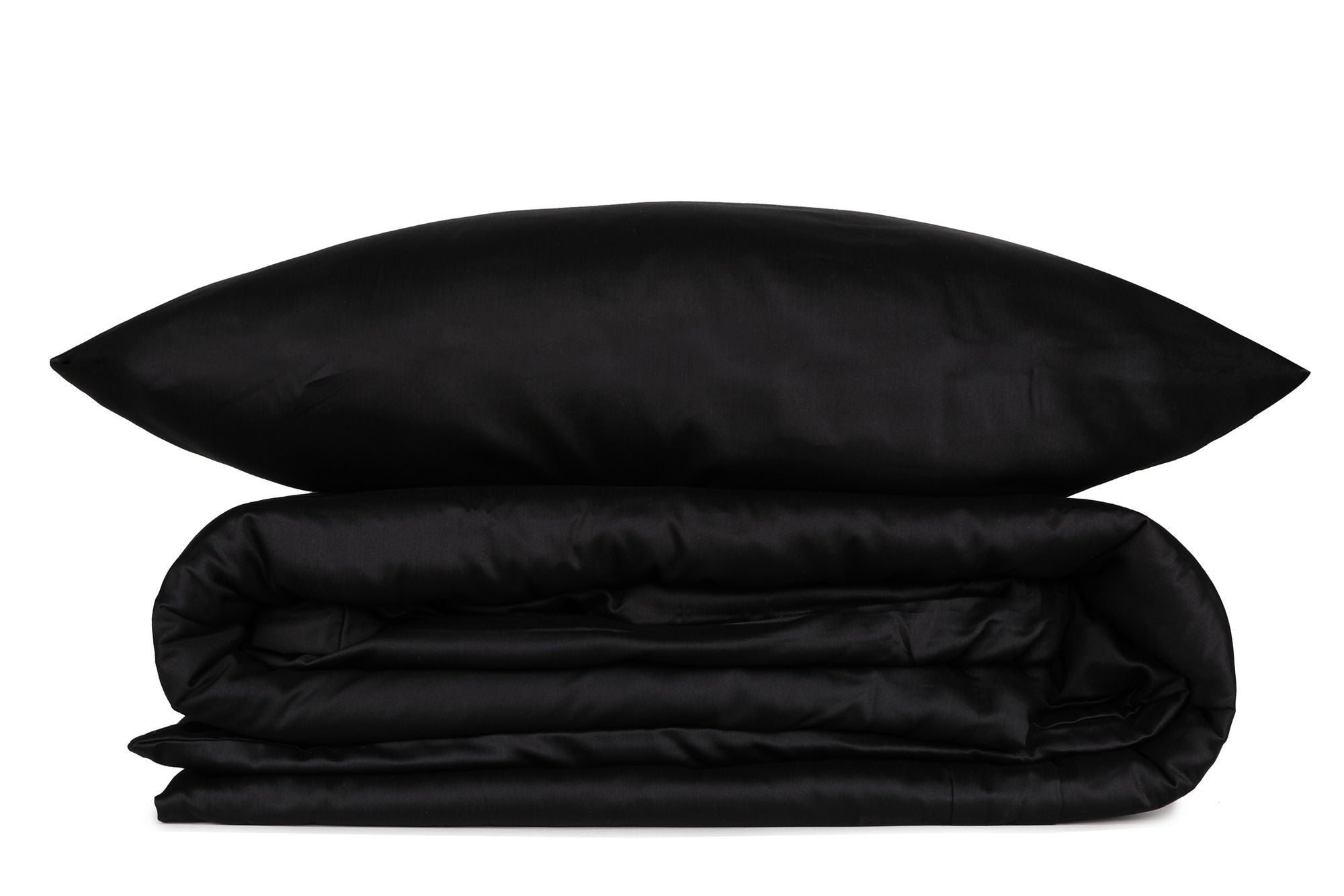 Premium Satin Sengetøjssæt Sort