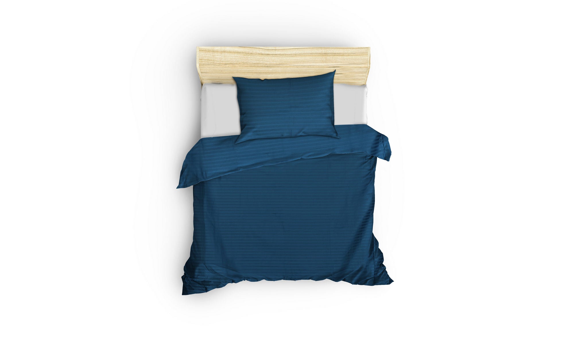 Premium Satin Sengetøjssæt Stripe Blå