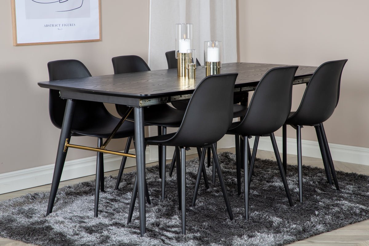 Spisebord Ilyra - elegante messingdetaljer og trælook