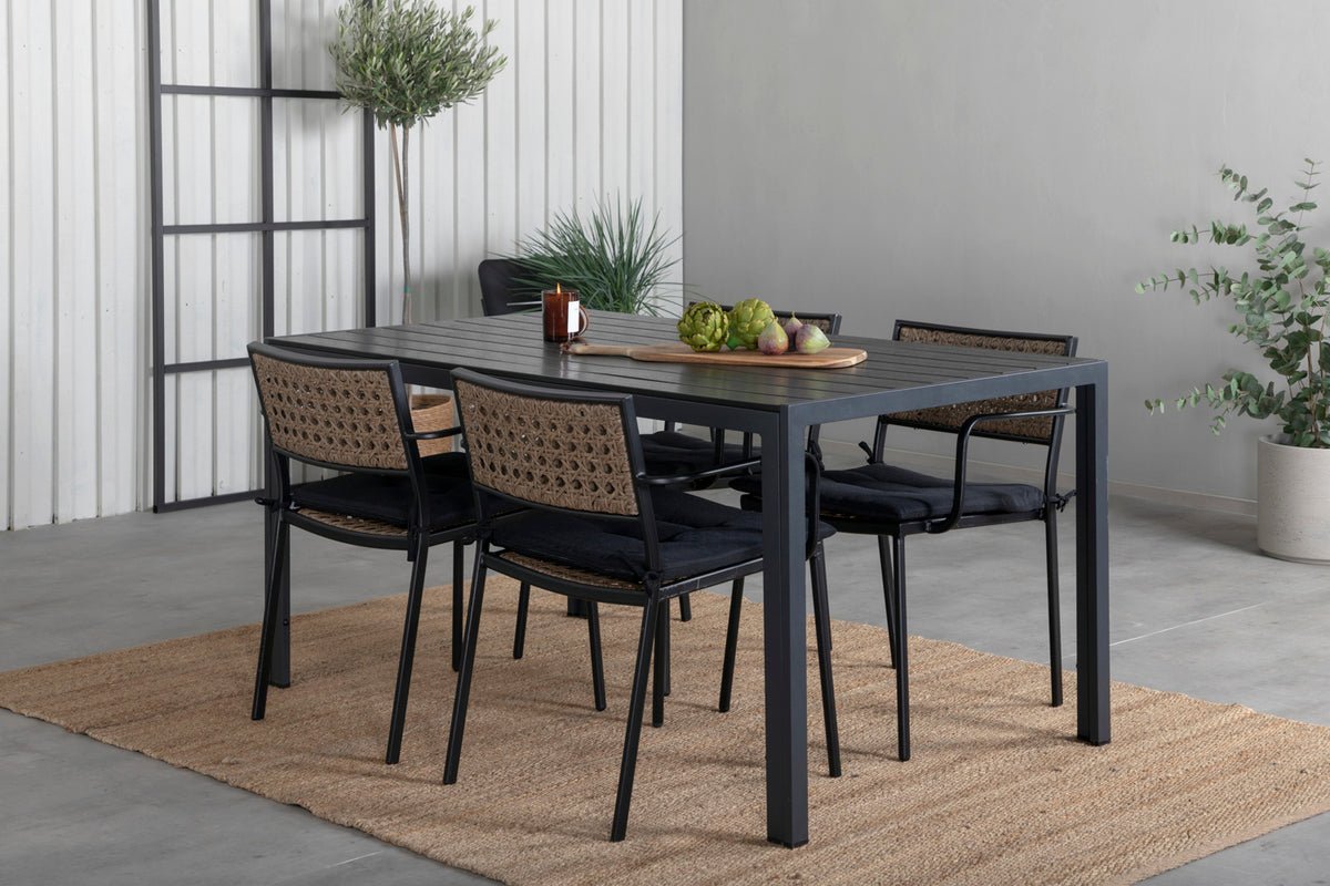 4er Set - Gartenstuhl Marave aus Rattan inkl. Kissen