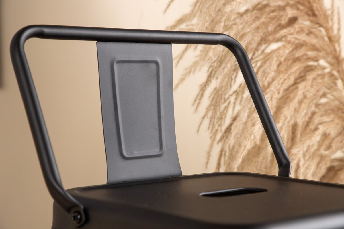 4er Set - Barhocker Tamo - Robust aus Stahl in Schwarz