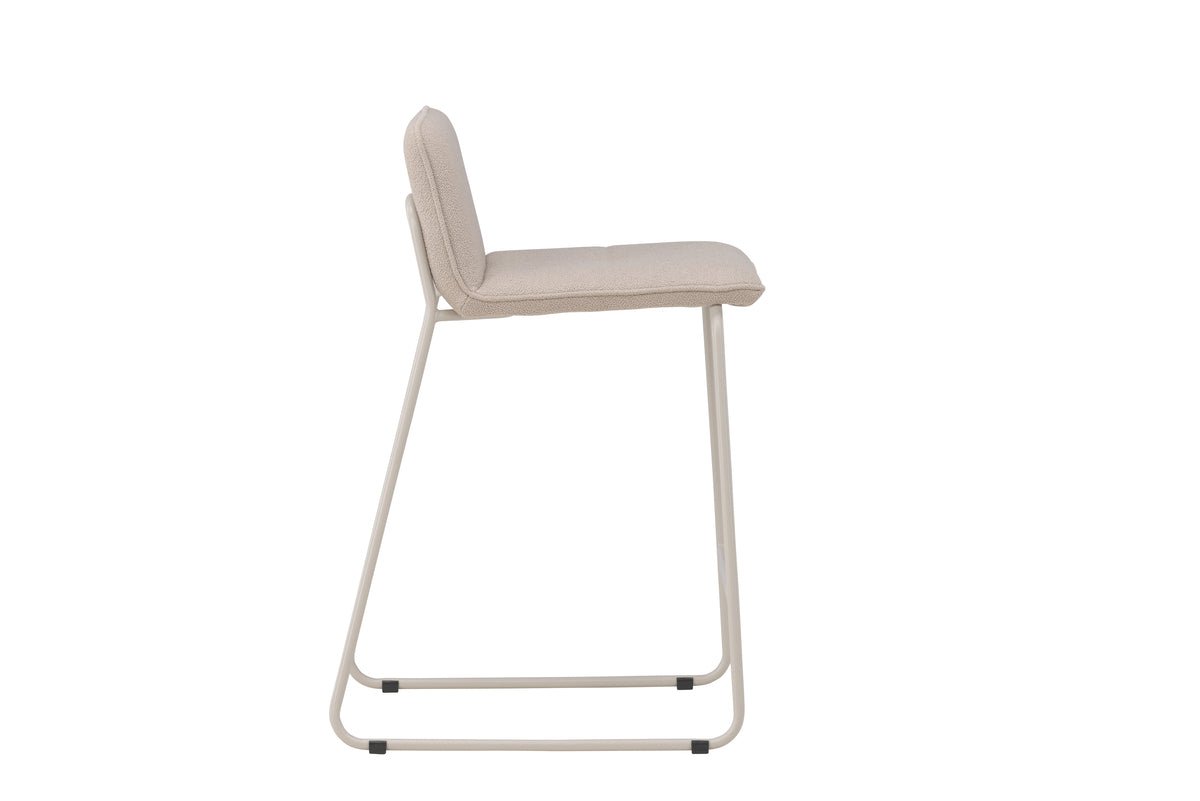 2er sæt - Barstol Adele med blødt bouclébetræk i Beige