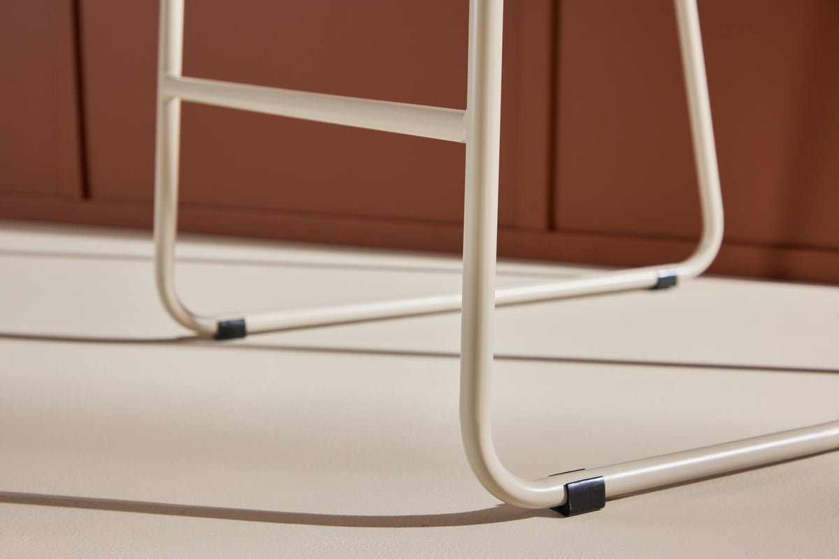 2er sæt - Barstol Adele med blødt bouclébetræk i Beige