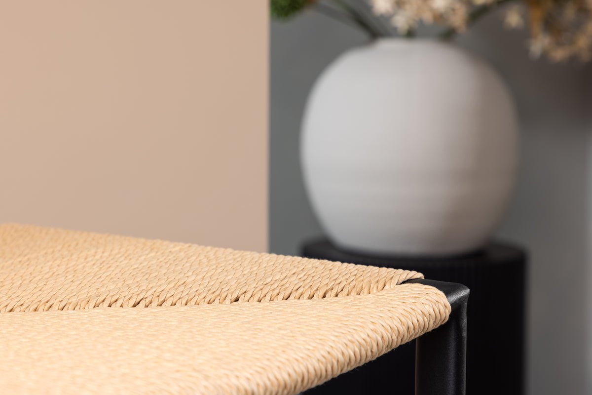 2er sæt - Barstol Simon en kombination af stål og sejlgarn