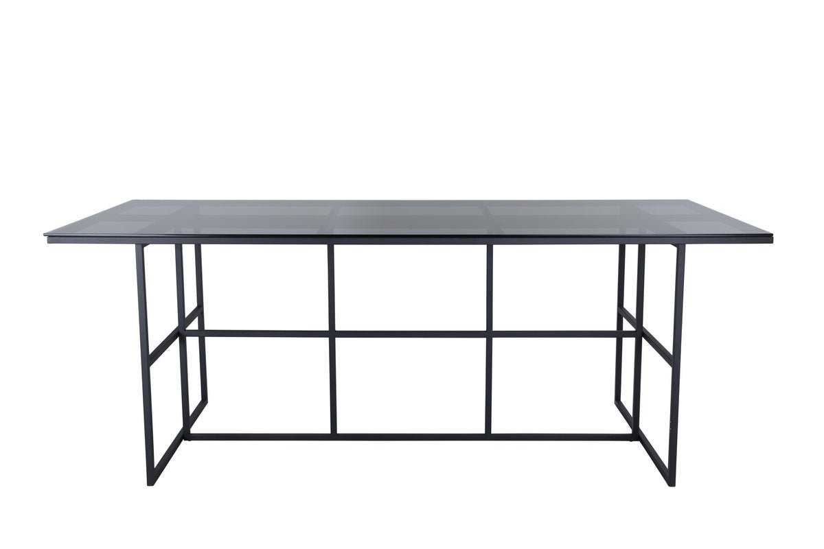 Spisebord Life - rektangulært spisebord i sort af stål og glas