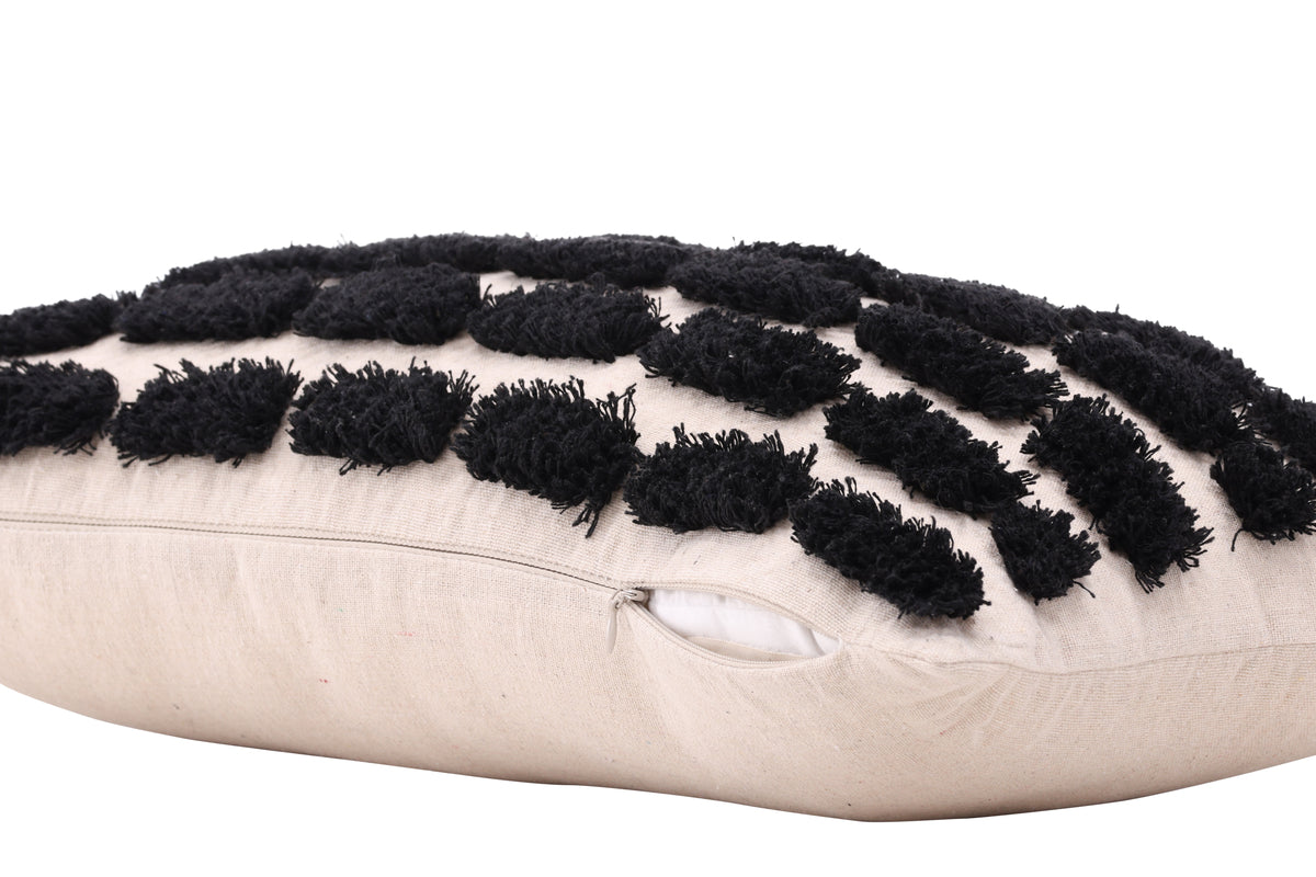 Kissenbezug Luca - 50x30 cm mit weiß-schwarzem Muster