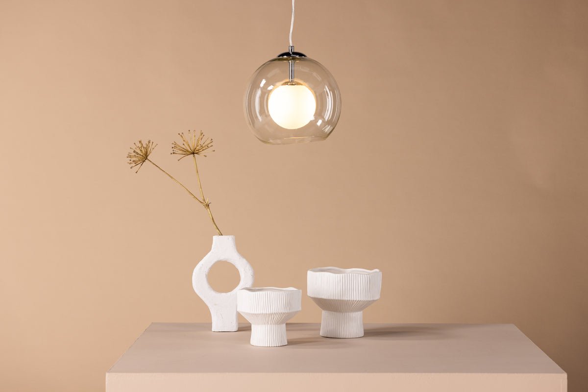 Pendelampe „Chobe" – Med transparent lampeskærm af glas