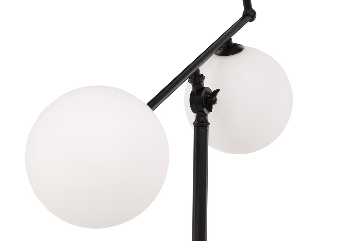 Gulvlampe „Novera“ – Treflammede designerlampe i Sort (Højde 160 cm)
