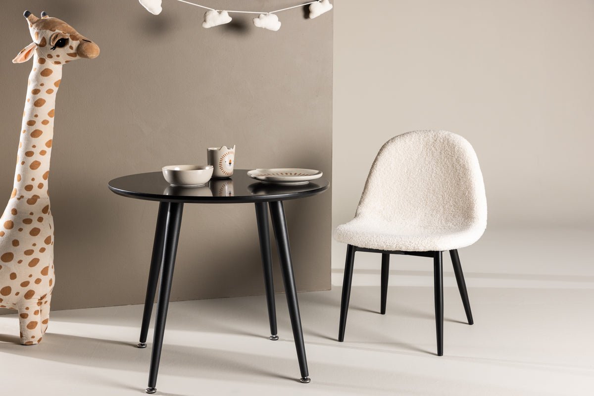 Rundt børnebord NILO – Stilfuldt legebord i Sort