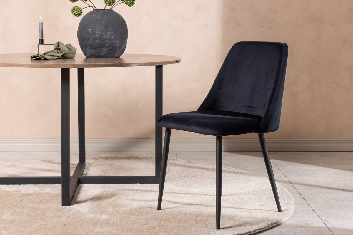 2er sæt - Stol Liora af blød polyestersammet