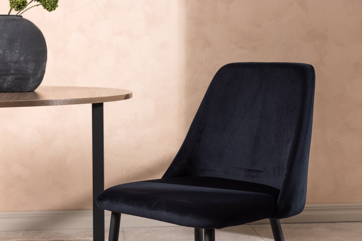 2er sæt - Stol Liora af blød polyestersammet