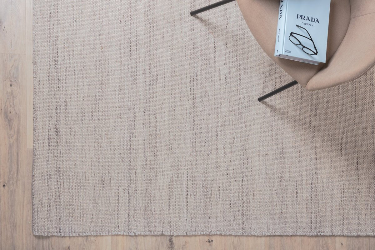 Teppich Zay – handgewebt in Beige aus Polyester & Baumwolle