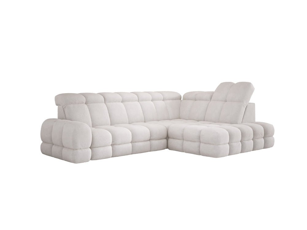 Designer Sofa Lima L med elektrisk sovefunktion i Bouclé