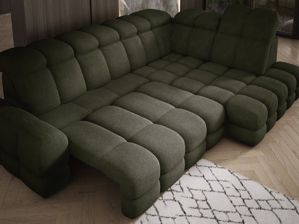 Designer Sofa Lima L med elektrisk sovefunktion i Bouclé