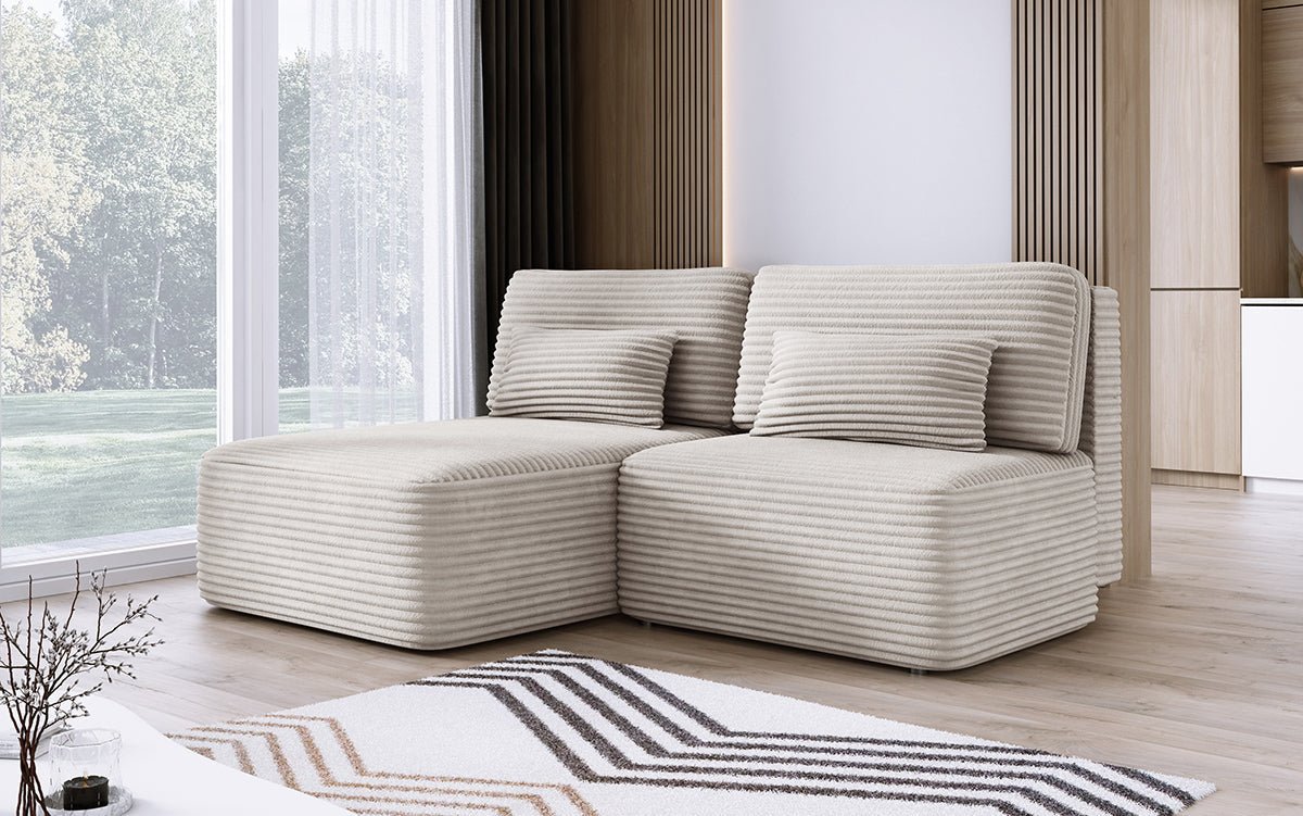 Designer Sofa Tilia Cordfløjl med sovefunktion og opbevaringsplads