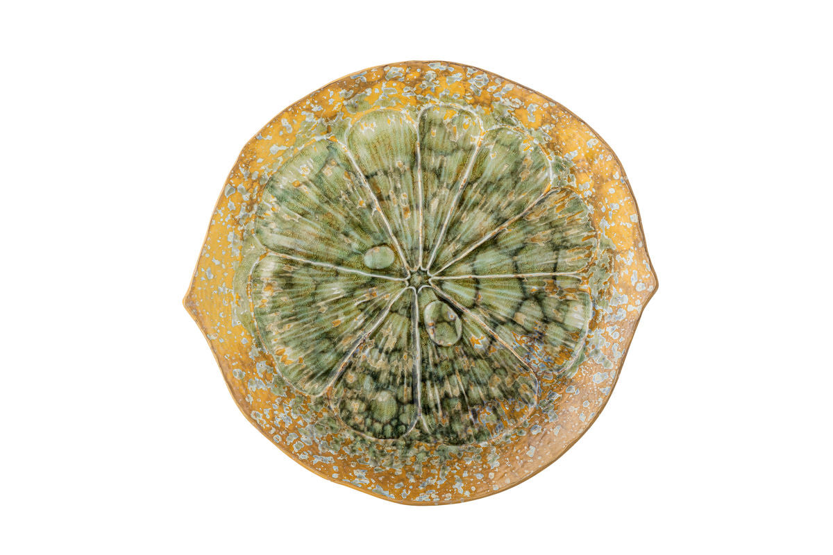 Serveringsfad Verde – Stentøj med reaktiv glasur