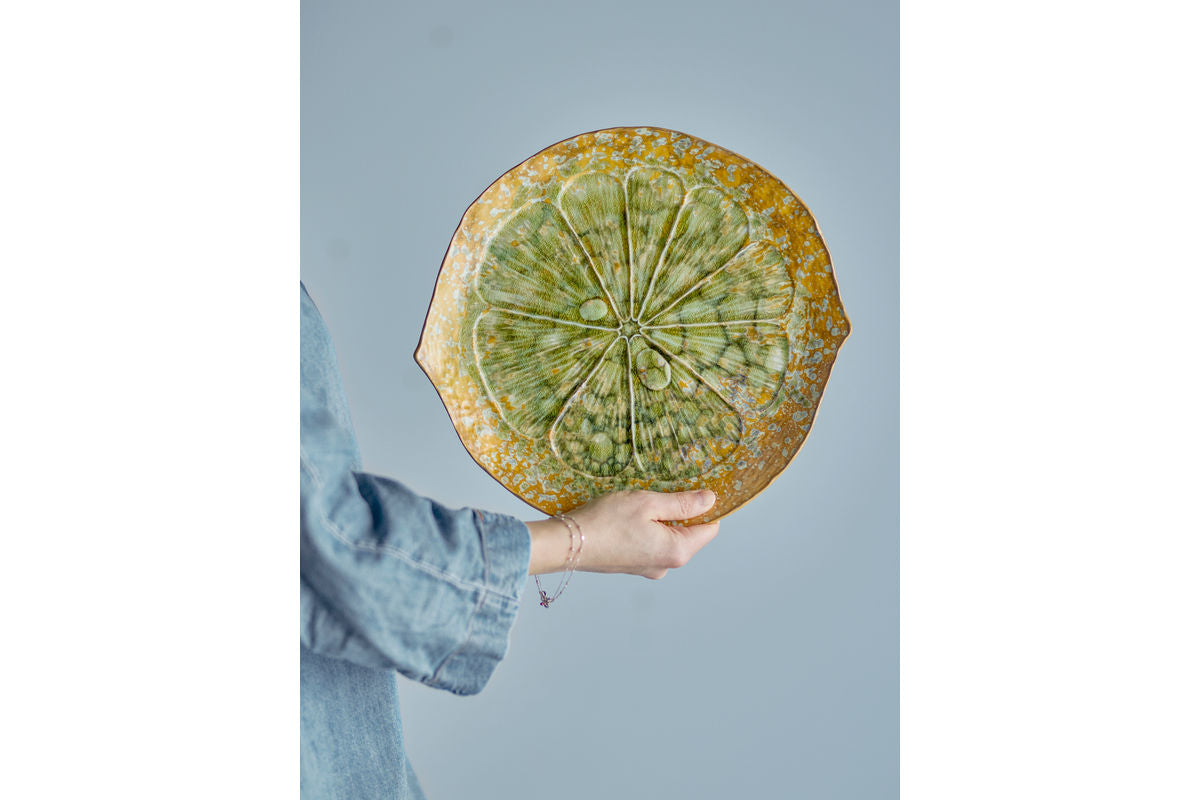 Serveringsfad Verde – Stentøj med reaktiv glasur