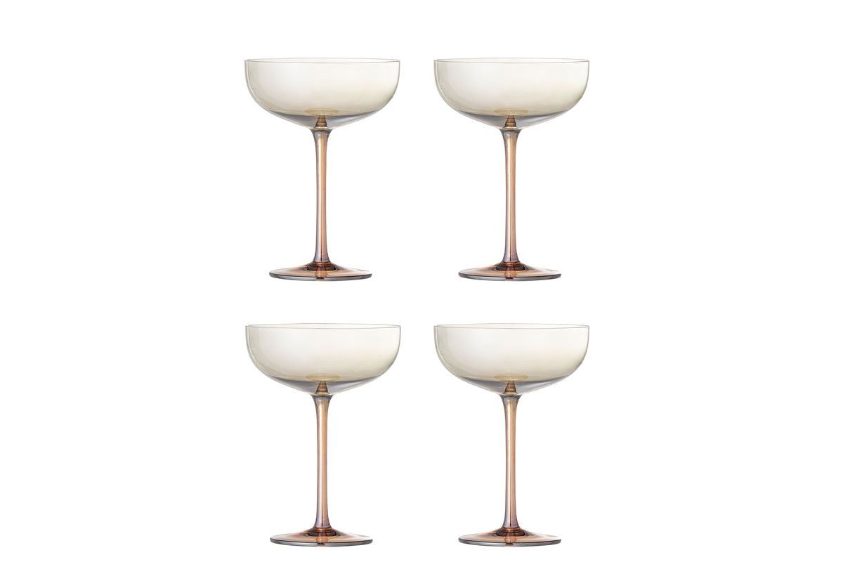 Cocktailglas Bianca – Glas i bronze med perlemorseffekt (sæt med 4)