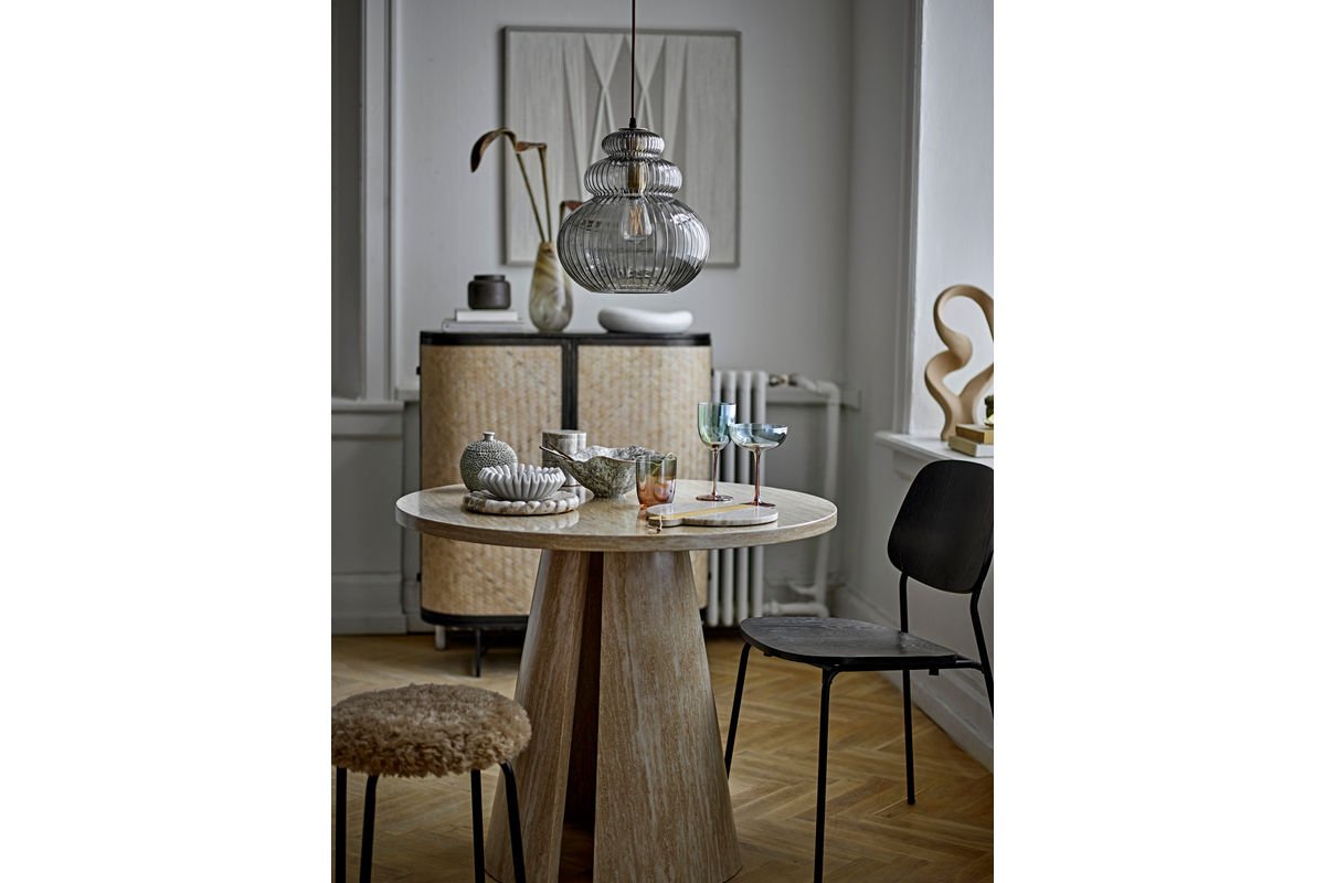 Pendelleuchte Dana – Graues Glas mit goldener Fassung