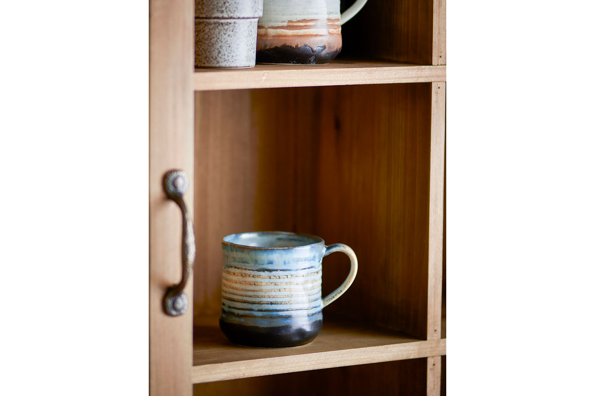 Becher-sæt Avena – Reaktiv glasur med vertikal struktur (sæt med 4)