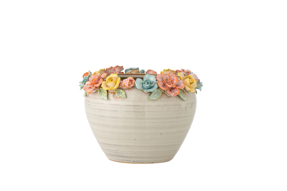 Blomsterpotte „Florena“ – Farverig stentøj