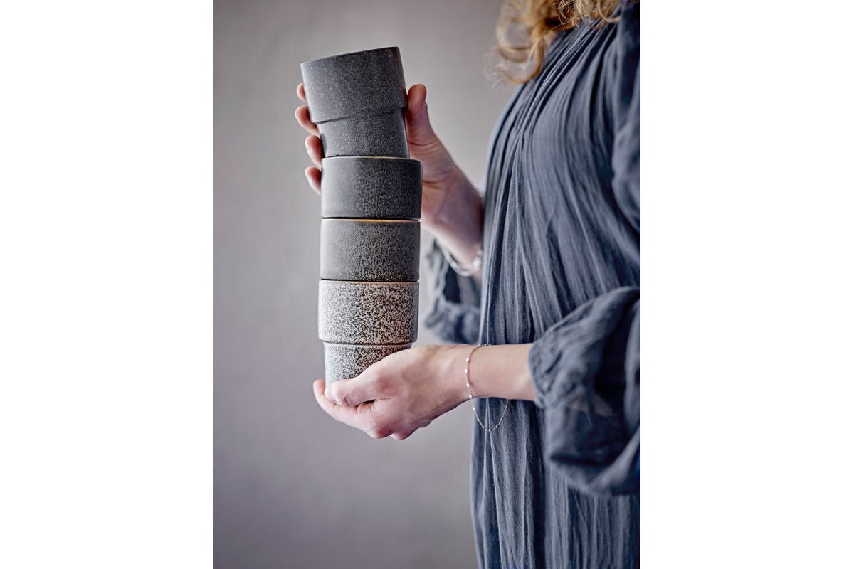 Bæger-sæt Varnö – Brun stentøj (4 dele)