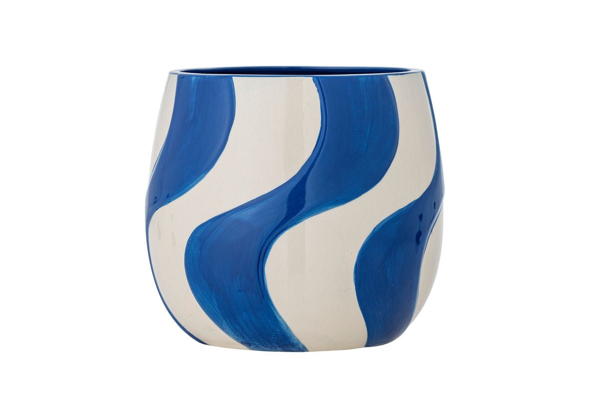 Blomsterpotte „Maris“ – Blåt stentøj