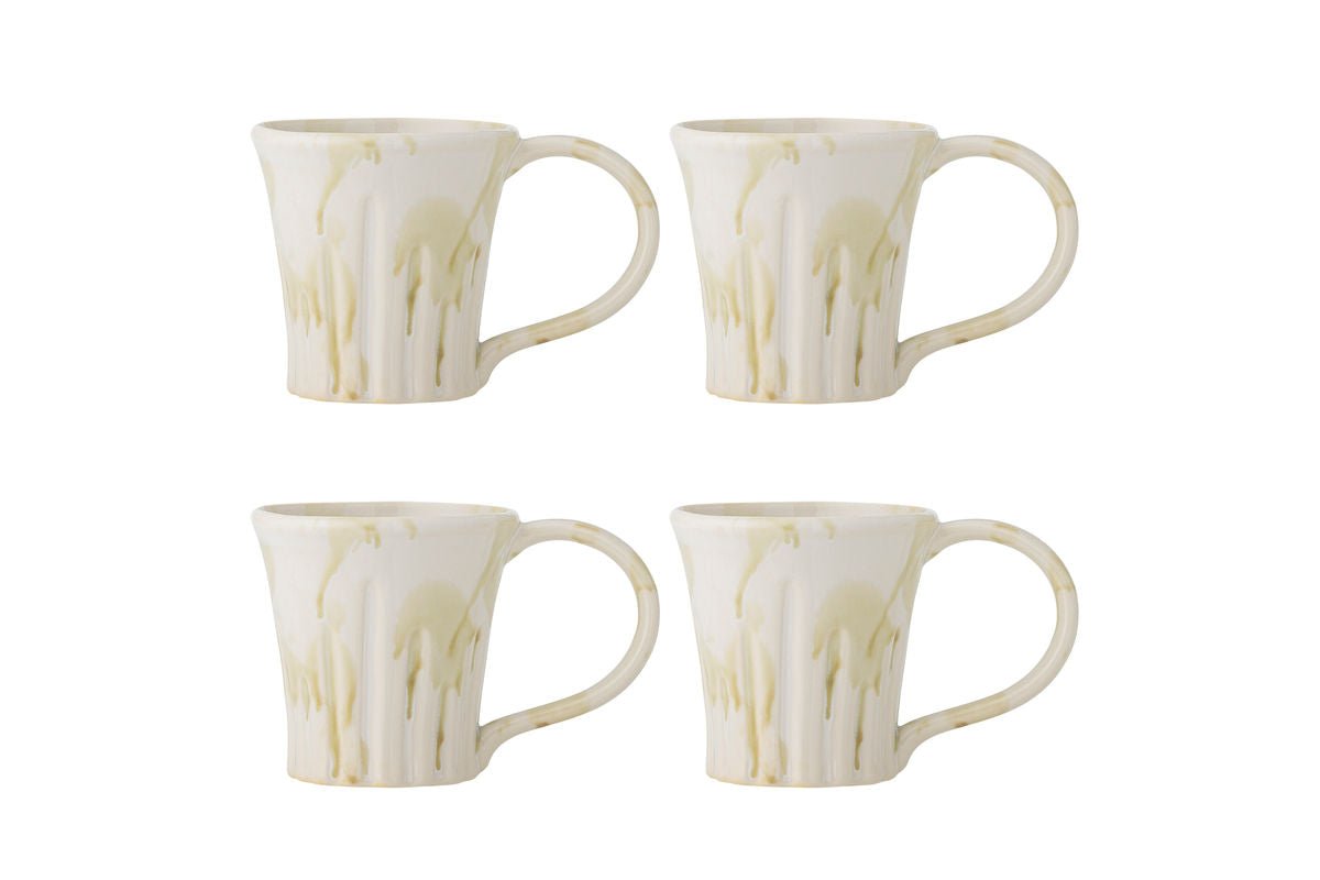 Bechersæt „Verdo“ – Grøn stentøj (4 dele)