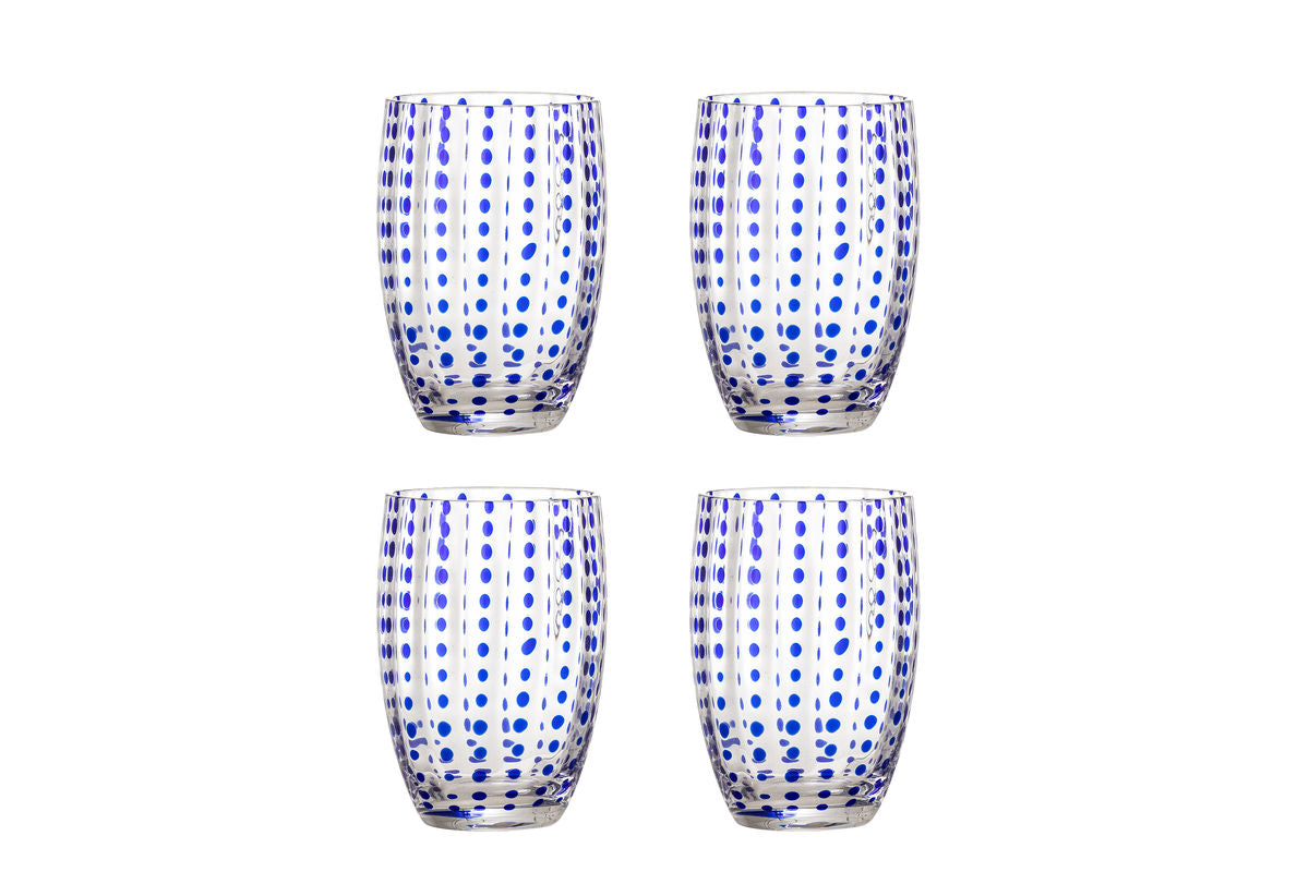 Drikkeglas Nola – mundblæst glas i forskellige farver (sæt med 4)
