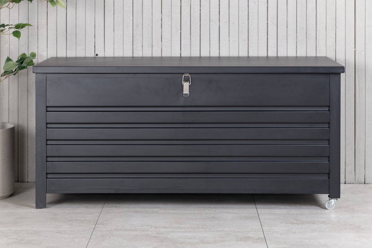 Havemøbel pude kasse Ludmilla - sort aluminiumsramme inkl. indvendig taske