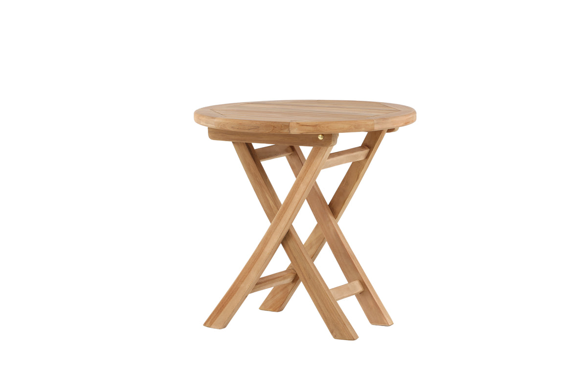 Sofabord Hans - Ø50 med teaktræ i natur-look