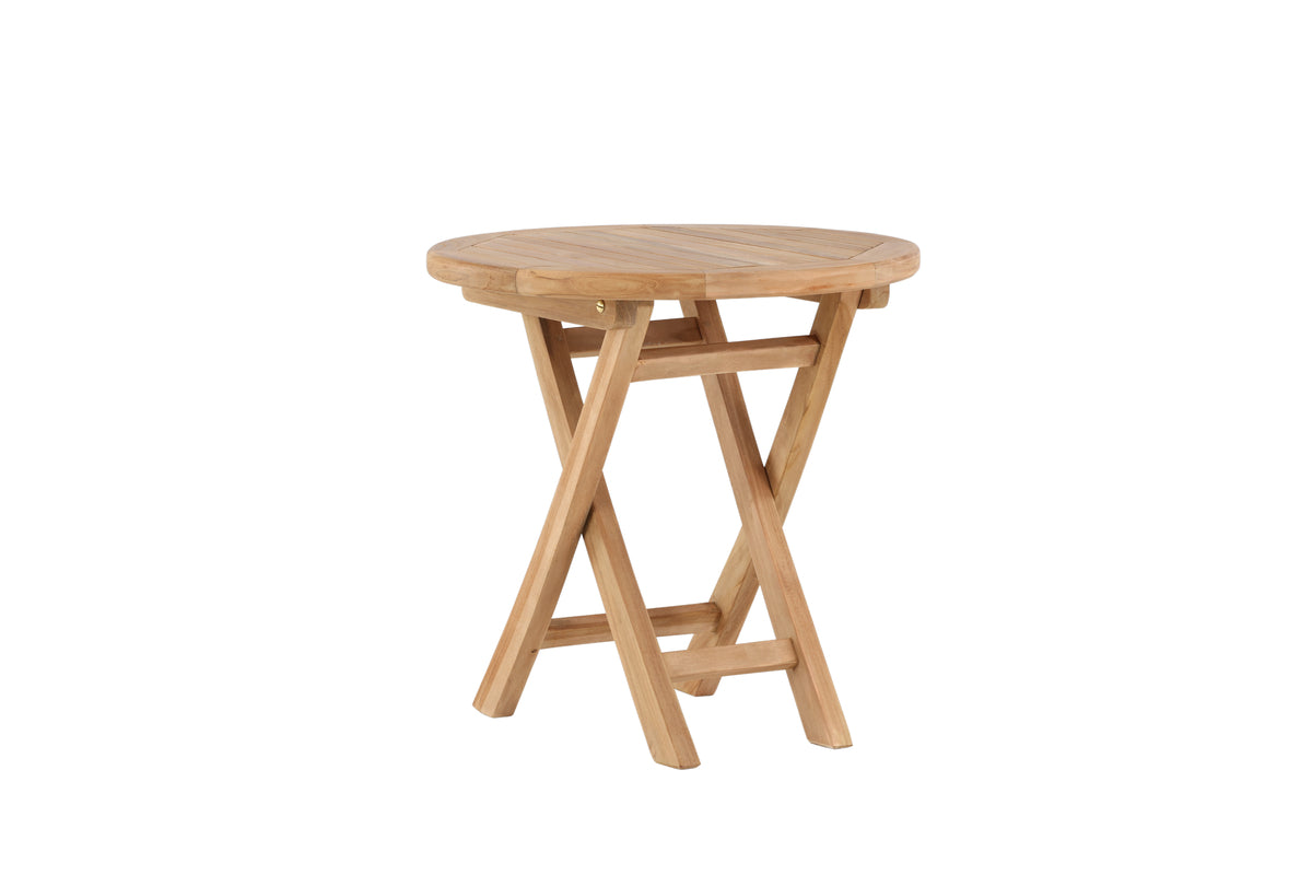 Sofabord Hans - Ø50 med teaktræ i natur-look