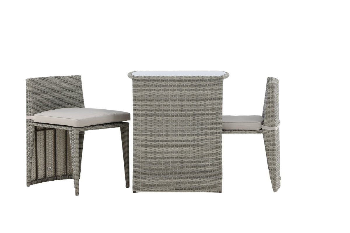 Balkonset Bob - in wahlweise schwarzem oder grauem Rattan