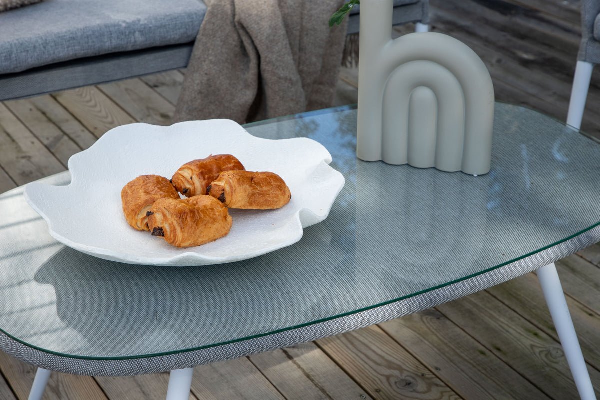 Havemøbelsæt Morena - i hvid med gråt stof