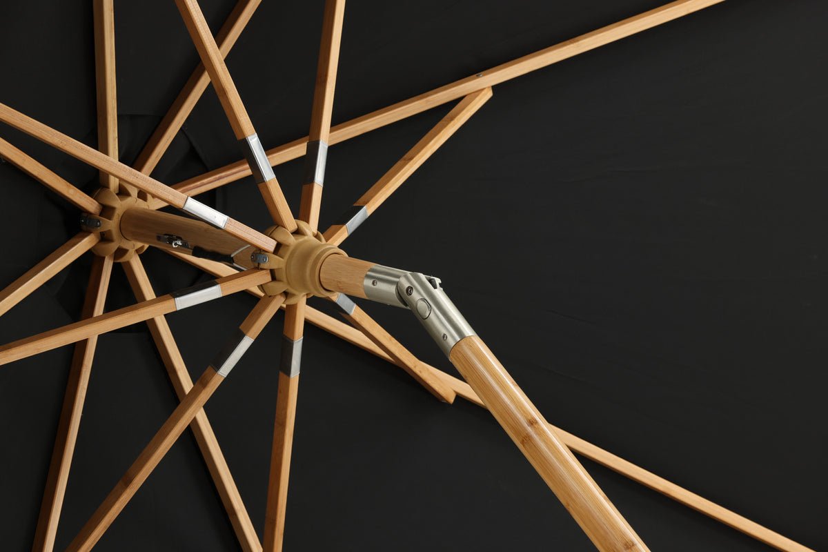 Havemøbel parasol Boho – Ø270 cm i valgfri Sort eller Grå