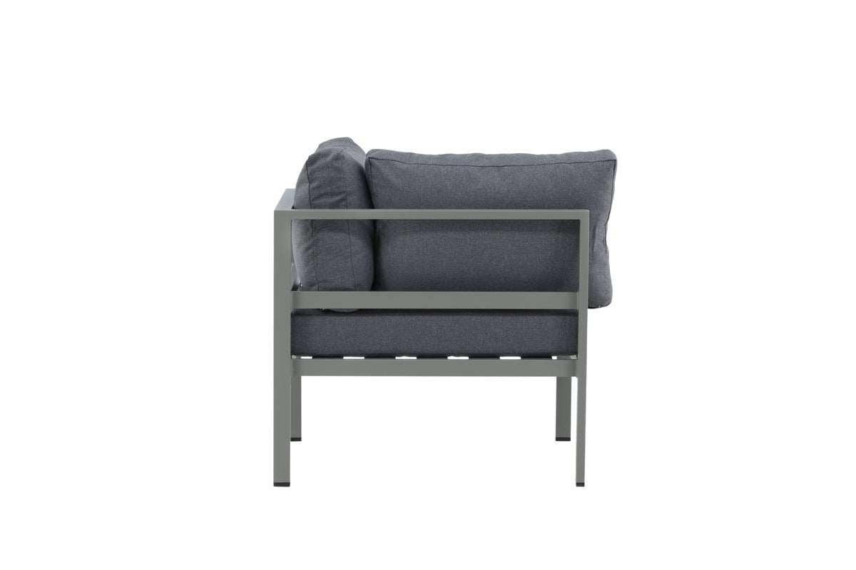 Gartenbank Eckmodul Borelio - Aus Aluminium in den Farben Khaki und Beige