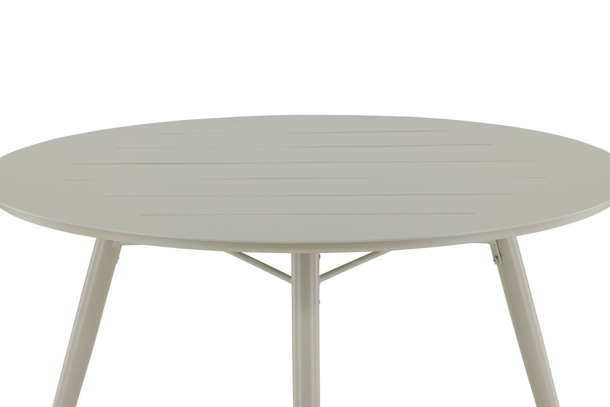 Havemøbels spisebord Arbor - Ø 120 cm i beige aluminium
