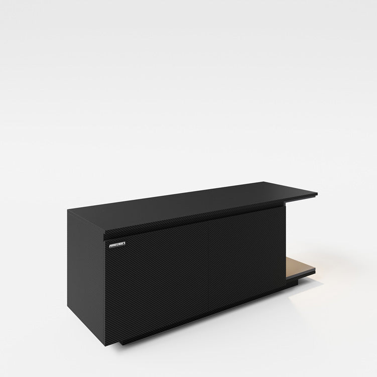 Minecraft Lowboard „BlockBase“ – med døre, konsolfag og LED-element