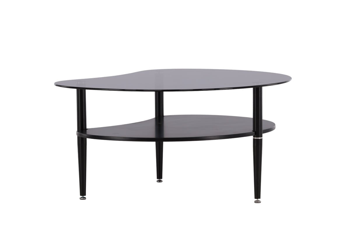 Couchtisch Amila - mit schwarzer Glasplatte