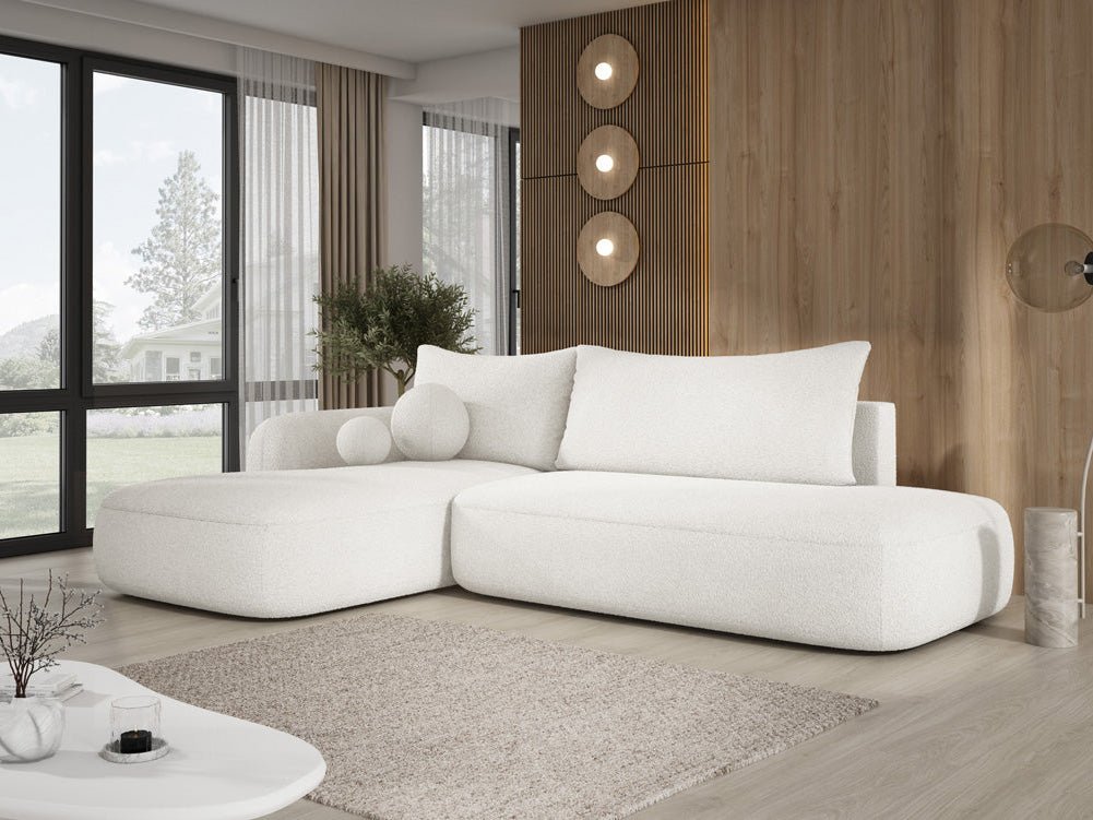 Designer Sofa Babu Bouclé med sove- og klapsystem