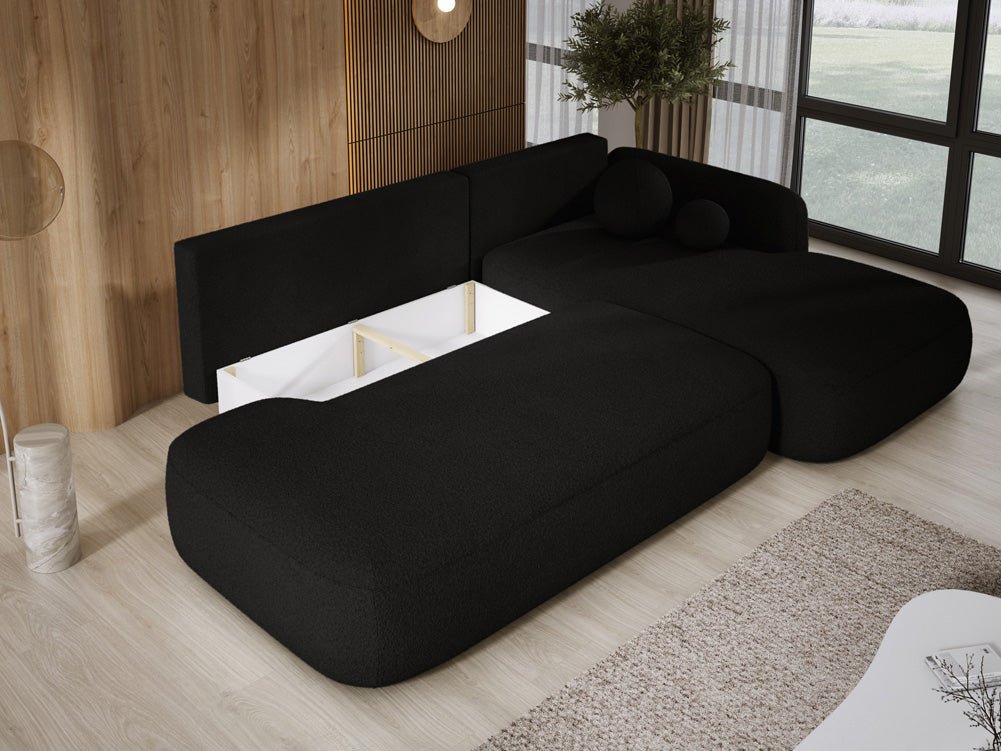 Designer Sofa Babu Bouclé med sove- og klapsystem