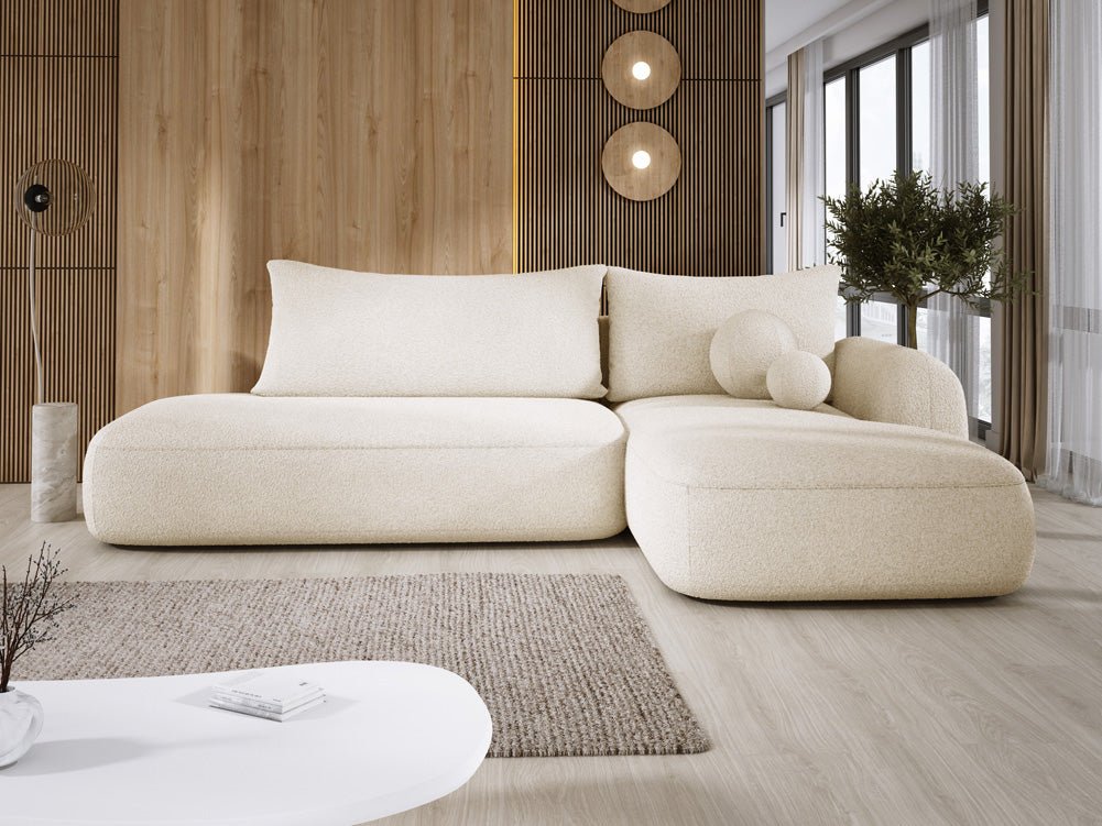 Designer Sofa Babu Bouclé med sove- og klapsystem