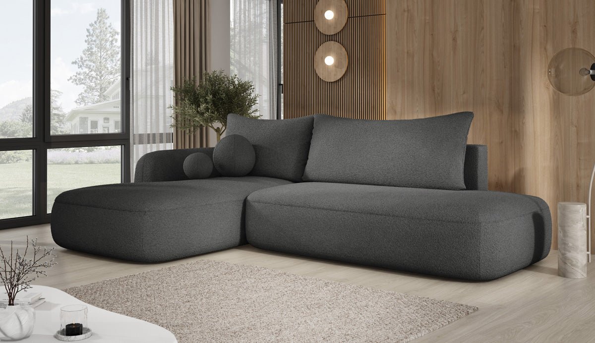 Designer Sofa Babu Bouclé med sove- og klapsystem