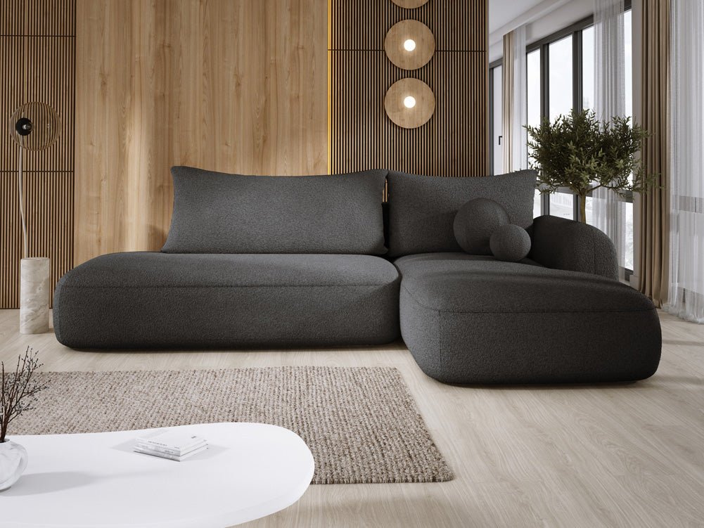 Designer Sofa Babu Bouclé med sove- og klapsystem